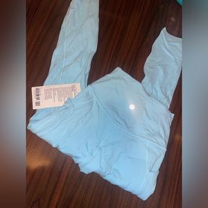 lululemon rare discontinued color light blue Align HR crop 23" under retail!!